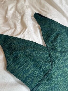 NEW Outdoor Voices green and teal heather v-neck bodysuit / leotard size XS